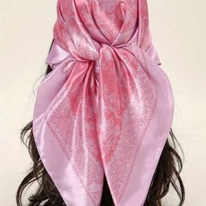 Elegant Pink Silk Scarf